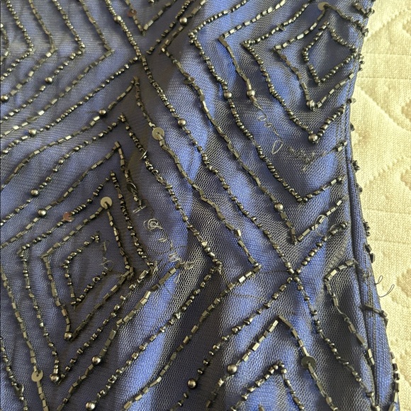 Stunning Geometric Pattern Beaded Cocktail Dress - Picture 10 of 16